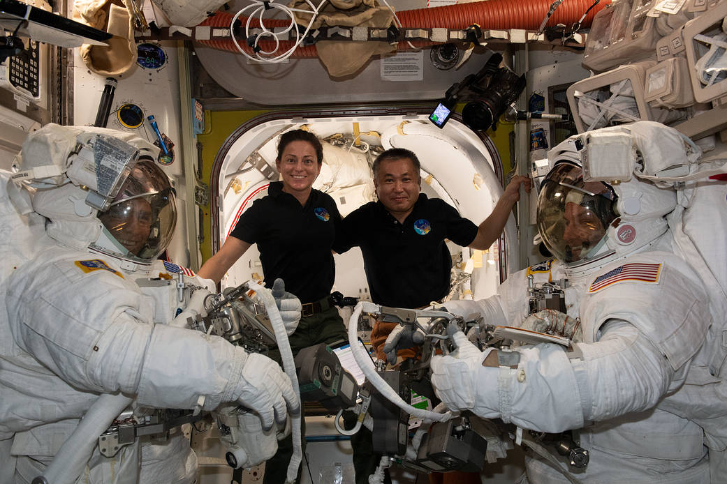 Expedition 68 astronauts prepare to begin a spacewalk