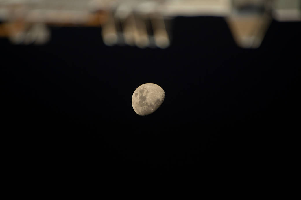 The Waxing Gibbous Moon is pictured from the International Space Station as it orbited 269 miles above the southern Indian Ocean.