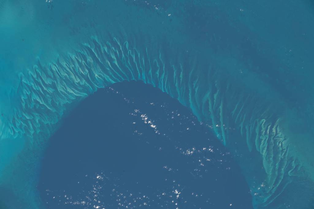 A portion of the Atlantic Ocean surrounded by the Bahamas