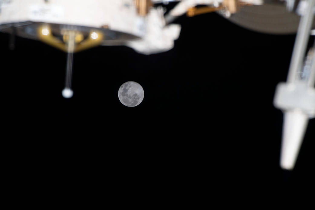 The Full Moon is pictured from the International Space Station
