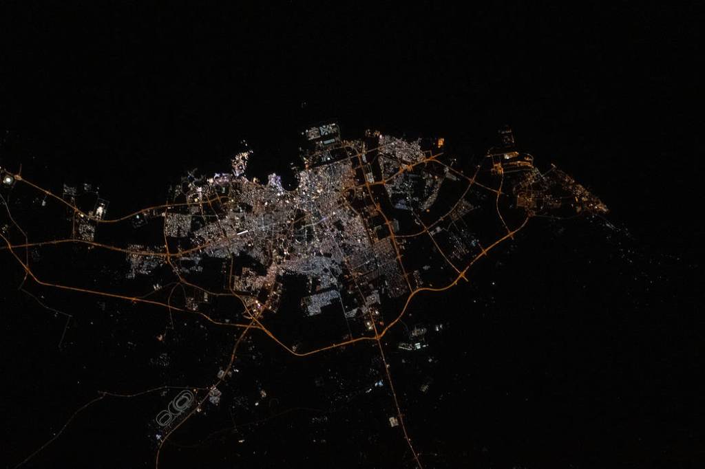The city lights of Doha, Qatar