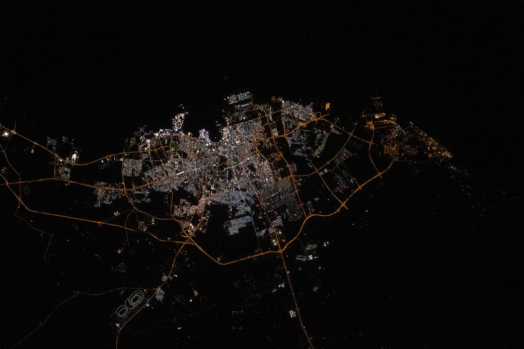 The city lights of Doha, Qatar