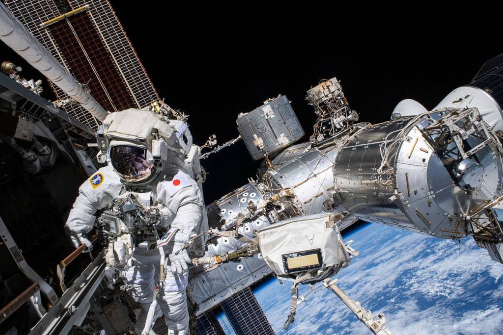 JAXA astronaut Koichi Wakata during his second spacewalk