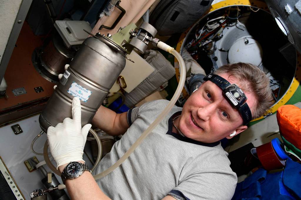 Cosmonaut Sergey Prokopyev replaces orbital plumbing components