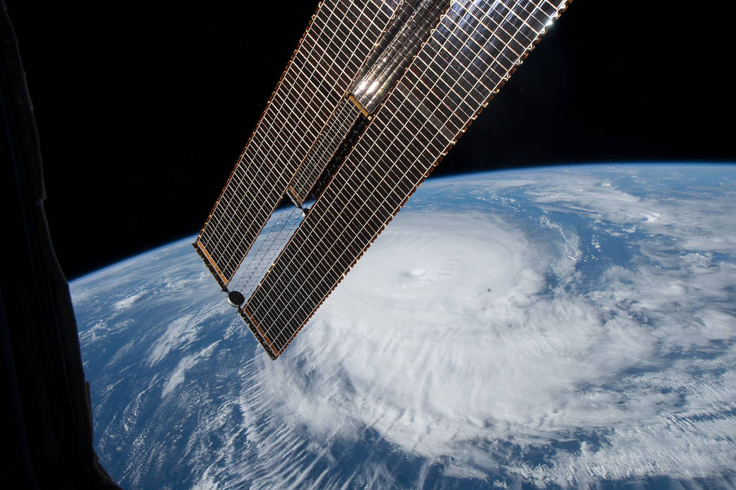 Cyclone Freddy is pictured from the space station