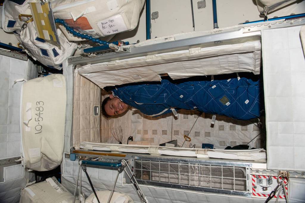 NASA astronaut Josh Cassada in his crew quarters