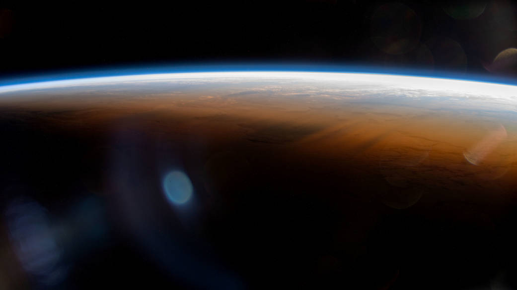 An orbital sunset above the Atlantic Ocean