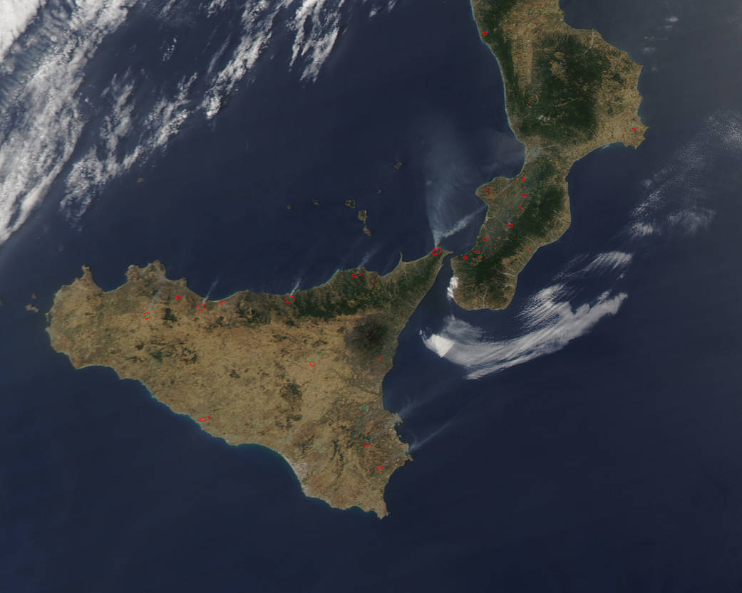 Fires in Sicily and Southern Italy