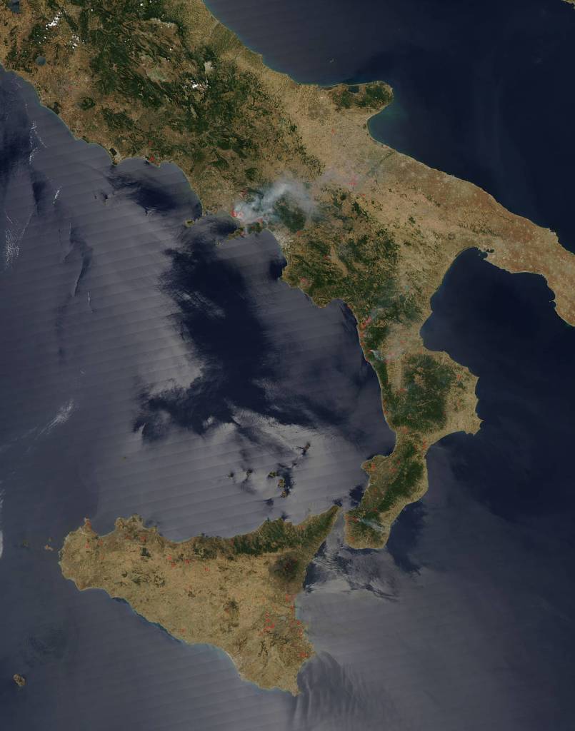 Fires in Southern Italy, Sicily