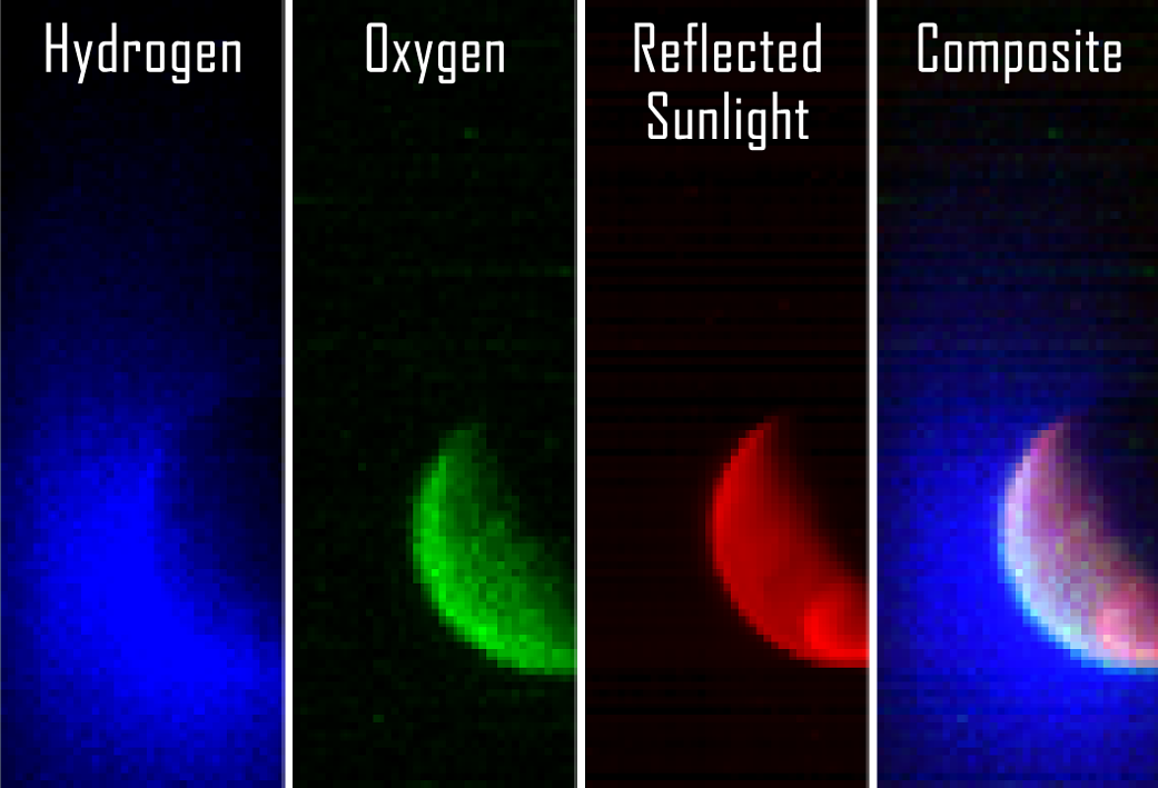 MAVEN views of Mars at different wavelengths (false-color)