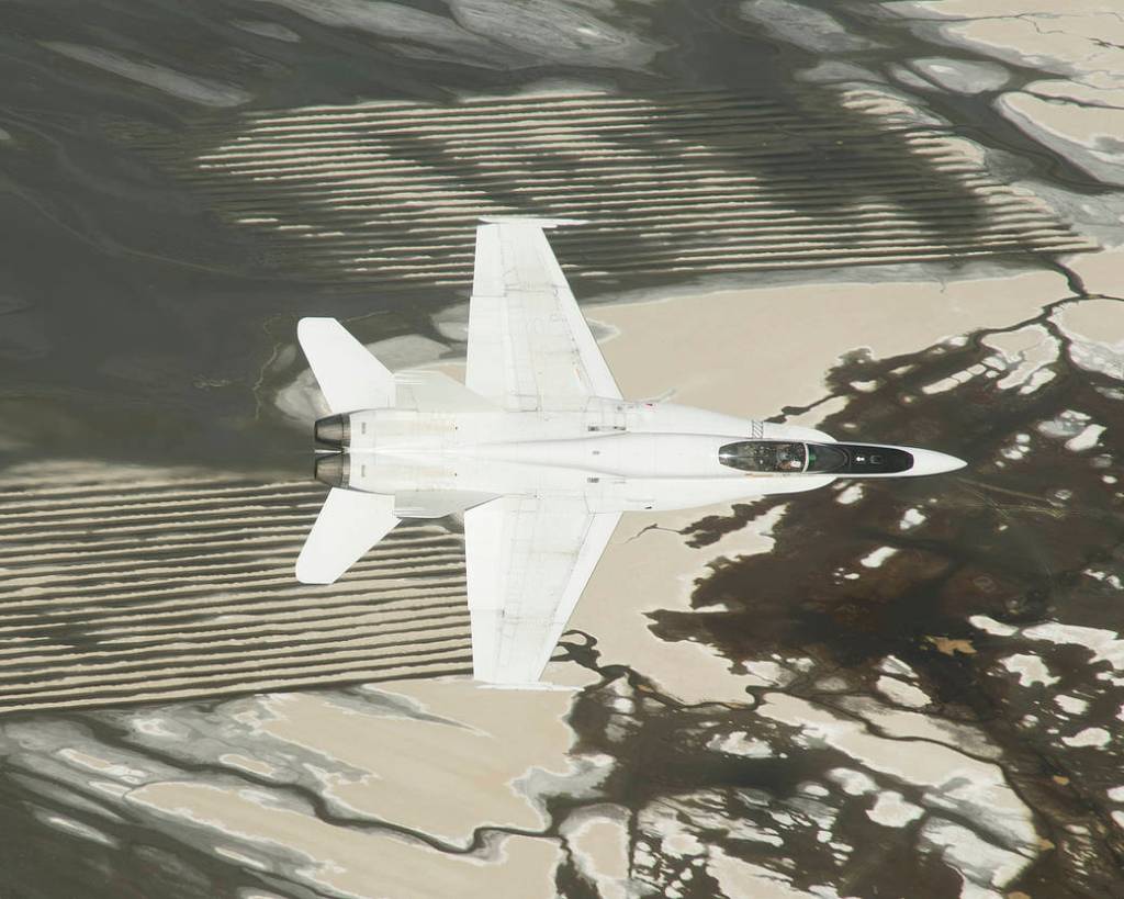 F/A-18 #843 in Low-Level Formation Flight