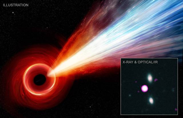 Chandra data may have revealed the most distant known supermassive black hole with an X-ray jet. 