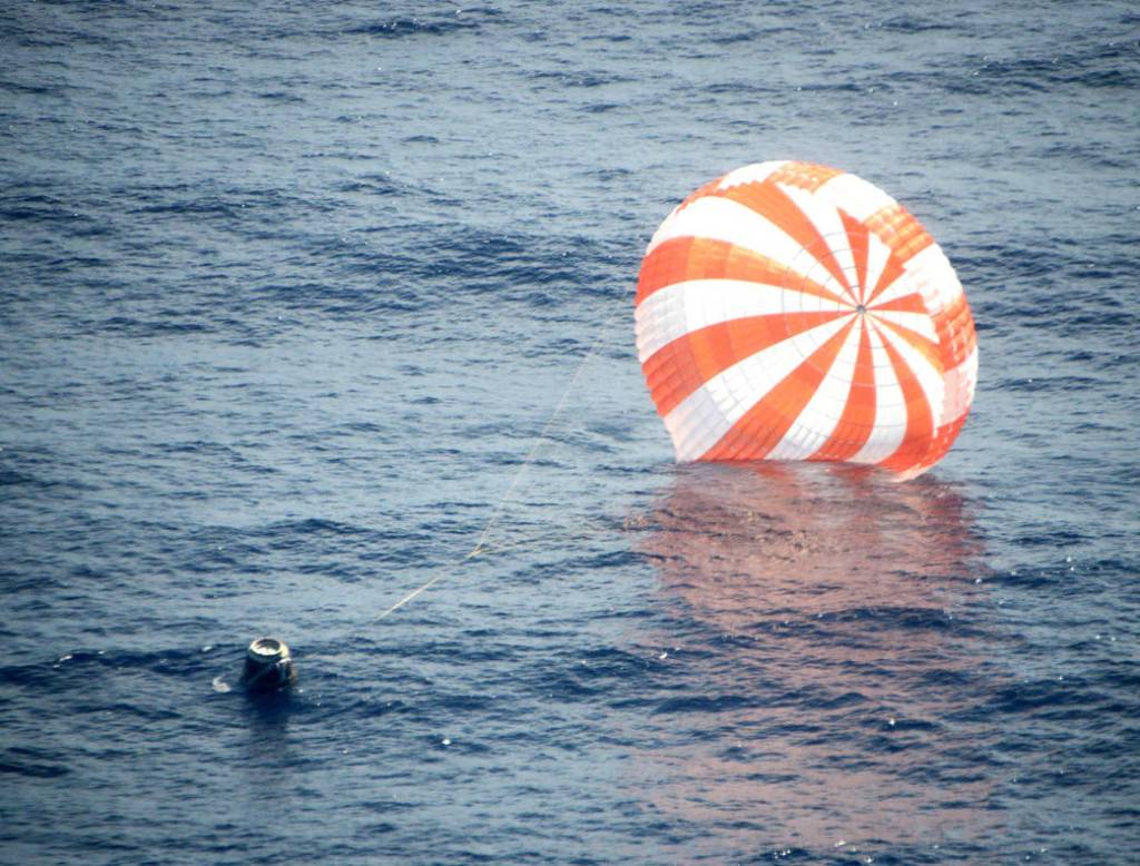 SpaceX Dragon following splashdown