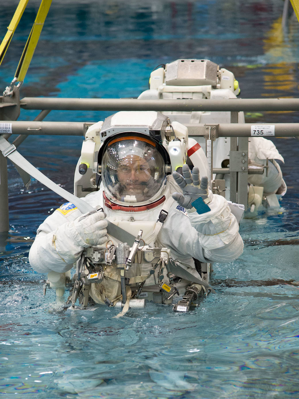 In this image taken on Nov. 7, 2012, NASA astronaut Reid Wiseman and European Space Agency astronaut Alexander Gerst (partially 