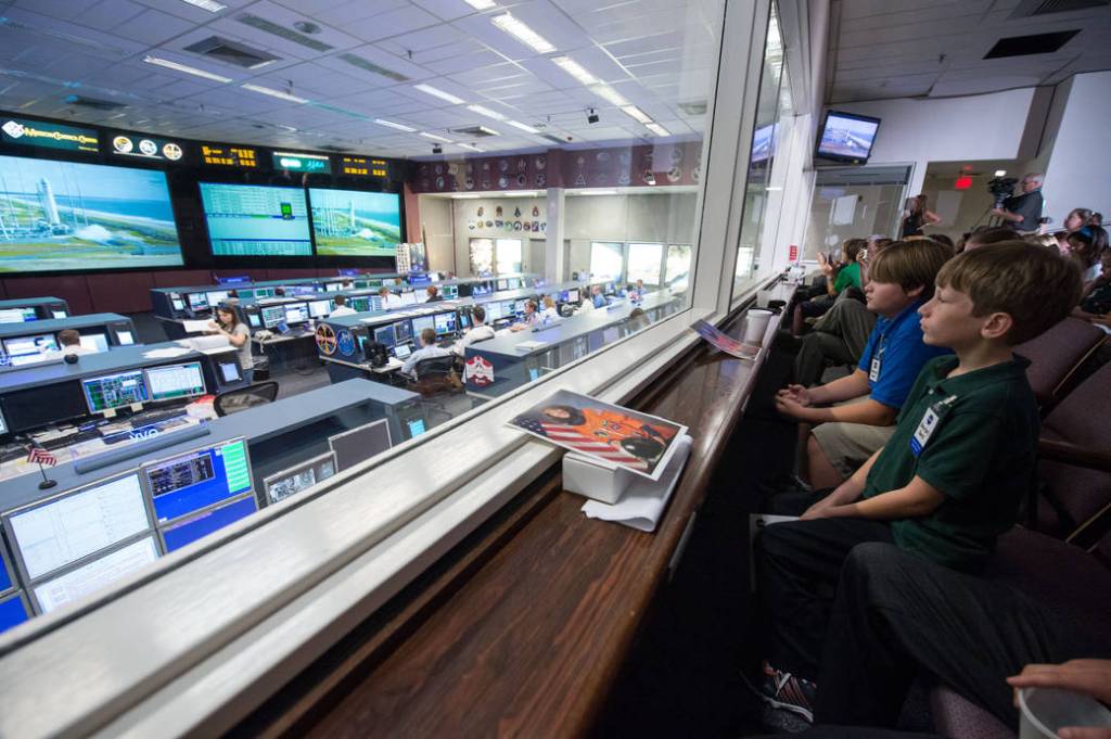 Mission Control Center With Students