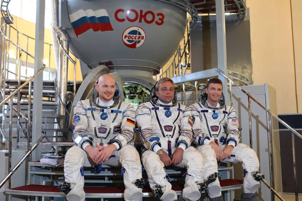 Alexander Gerst, Max Suraev and Reid Wiseman