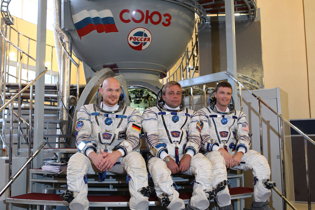 Alexander Gerst, Max Suraev and Reid Wiseman