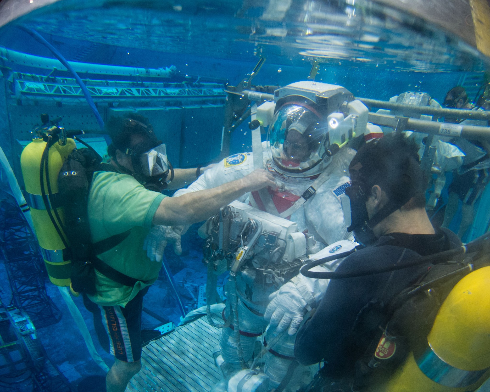 astronaut trains in the NBL