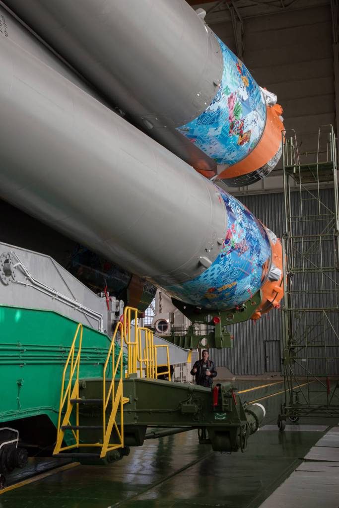 The liquid-fueled boosters on the first stage of the Soyuz rocket