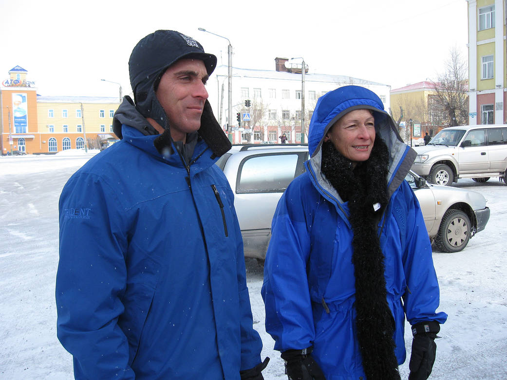 NASA Astronauts Chris Cassidy and Peggy Whitson in Kazakhstan