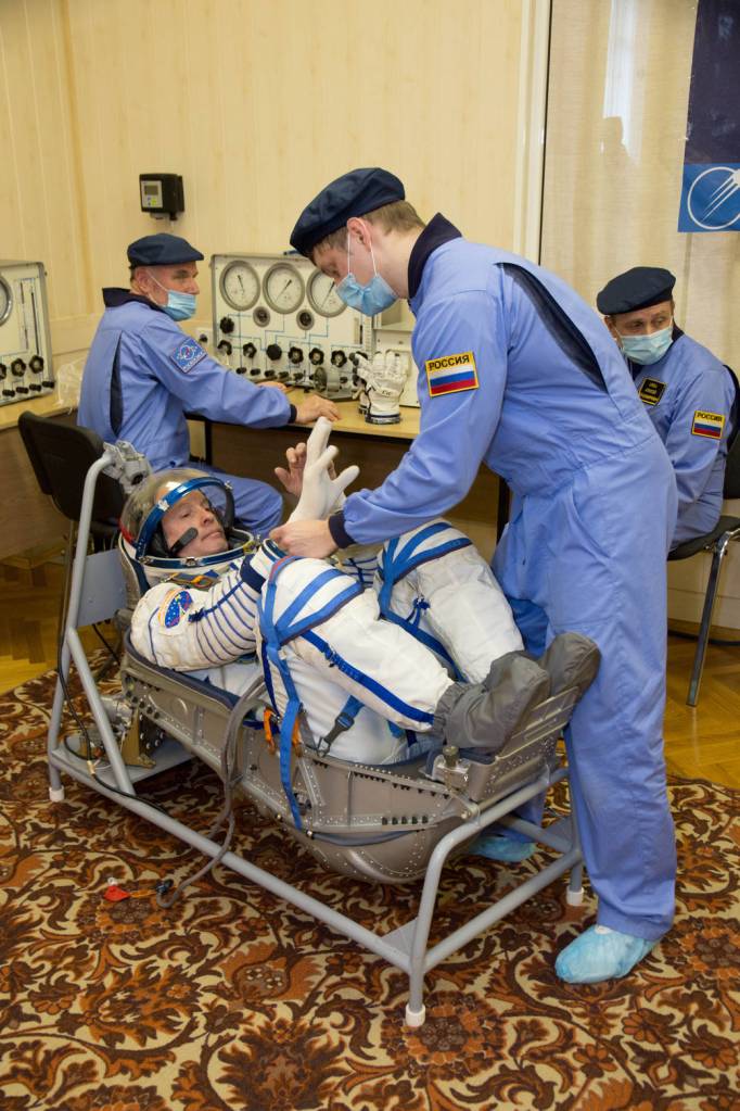 Steve Swanson of NASA Undergoes a Pressure Check