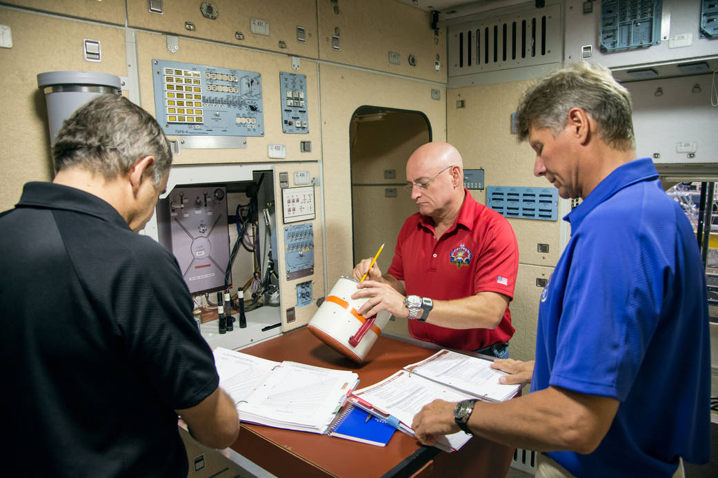 Mikhail Kornienko, Scott Kelly and Gennady Padalka