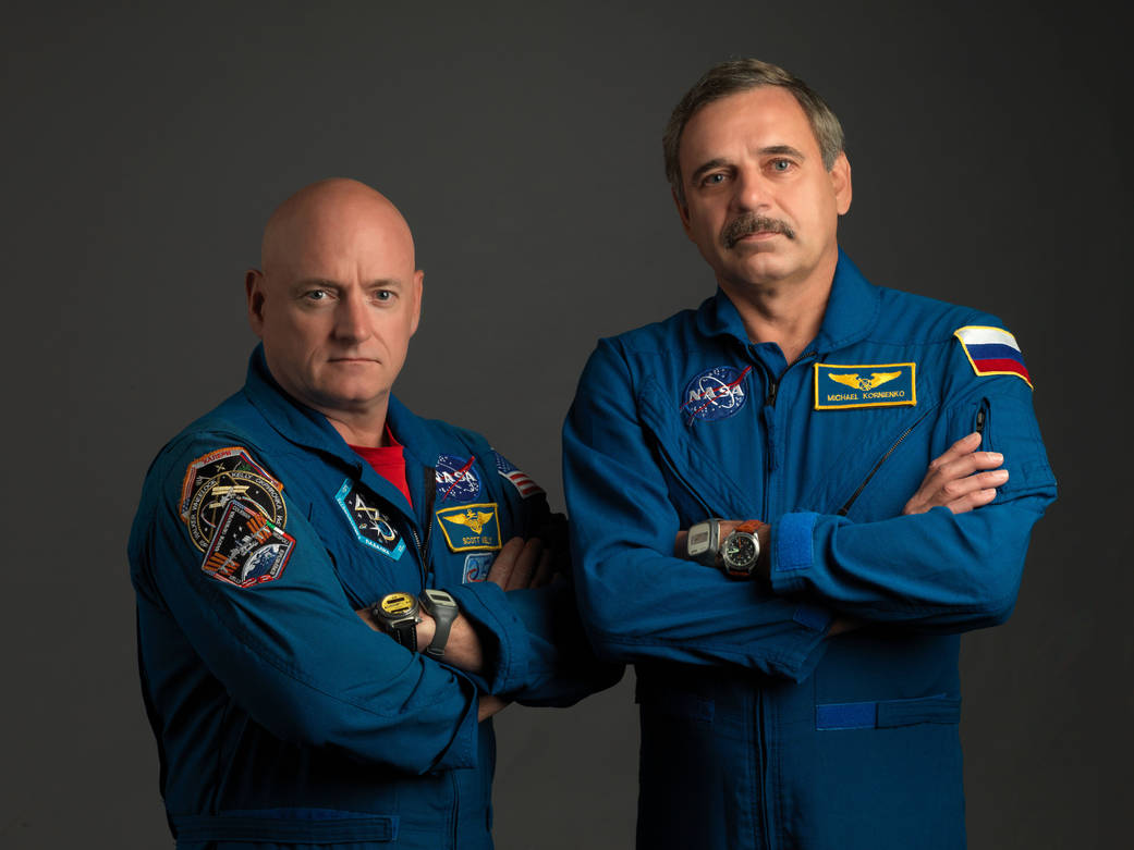 NASA Astronaut Scott Kelly and Russian Cosmonaut Mikhail Kornienko