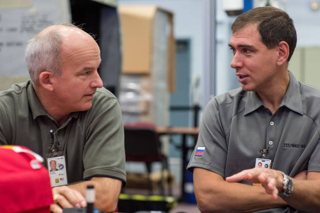 Astronaut Jeff Williams and Cosmonaut Sergei Volkov