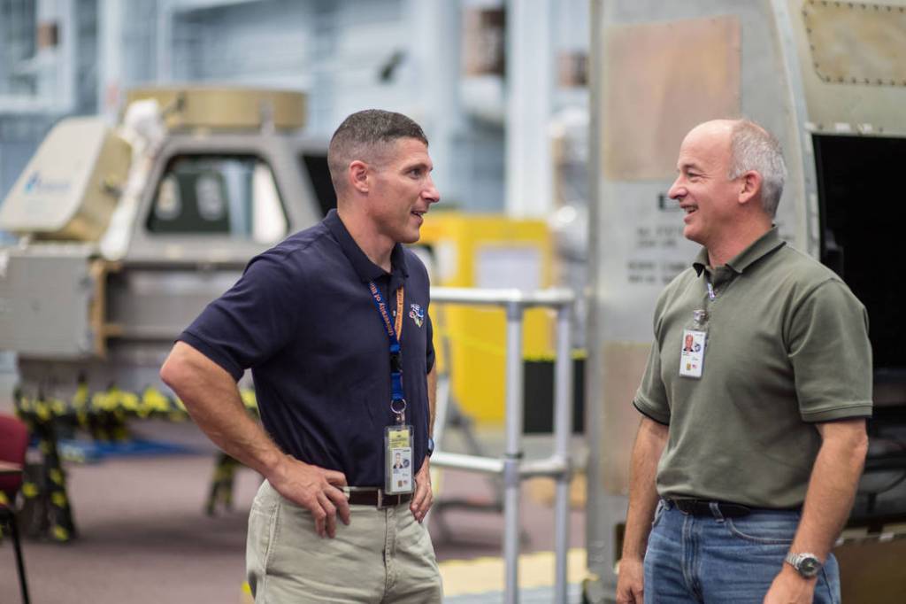 Astronauts Jeff Williams and Michael Hopkins