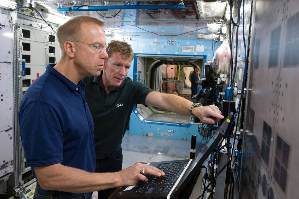 Tim Kopra and Timothy Peake