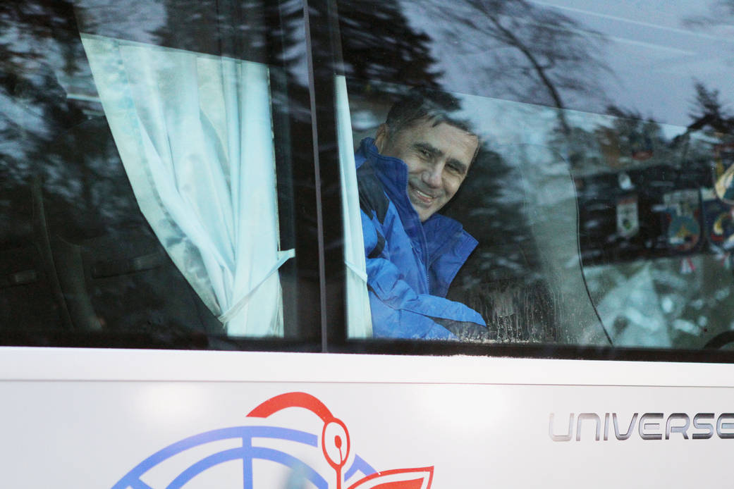 Expedition 46-47 Crew Member Yuri Malenchenko Flashes a Smile