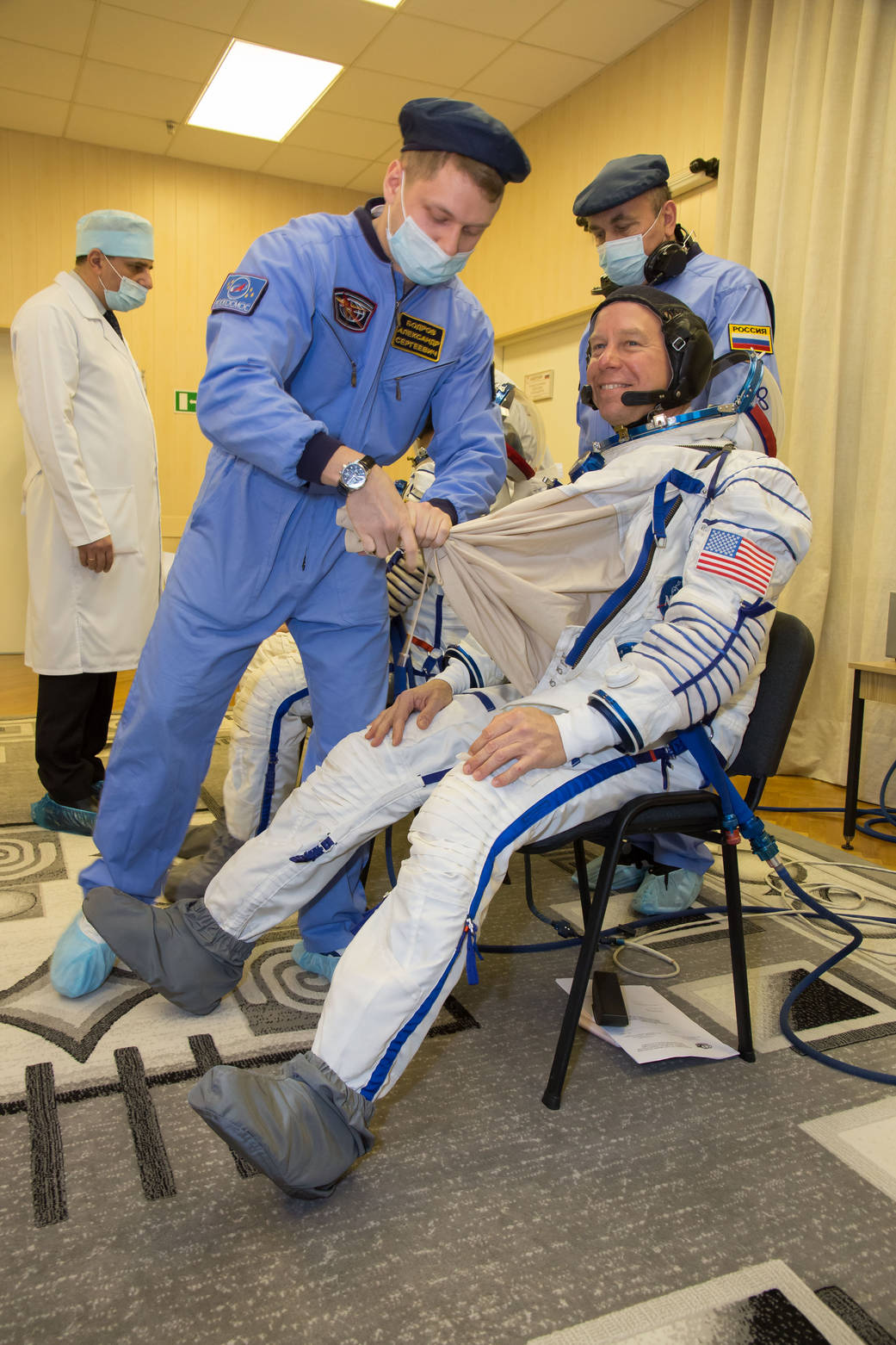 Tim Kopra of NASA Suits Up During a Fit Check