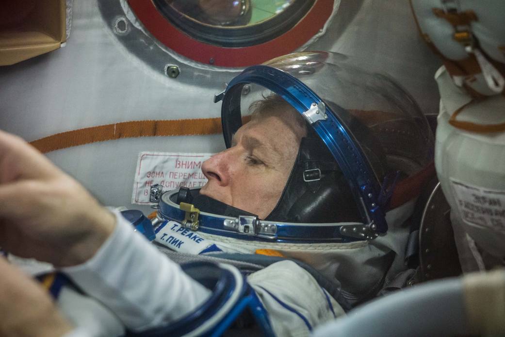 Tim Peake of the European Space Agency During a Fit Check Dress Rehearsal