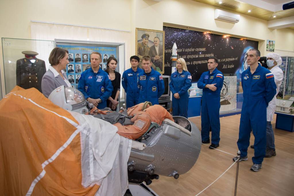 Prime and Backup Expedition 46-47 Crew Members Tour Korolev Museum