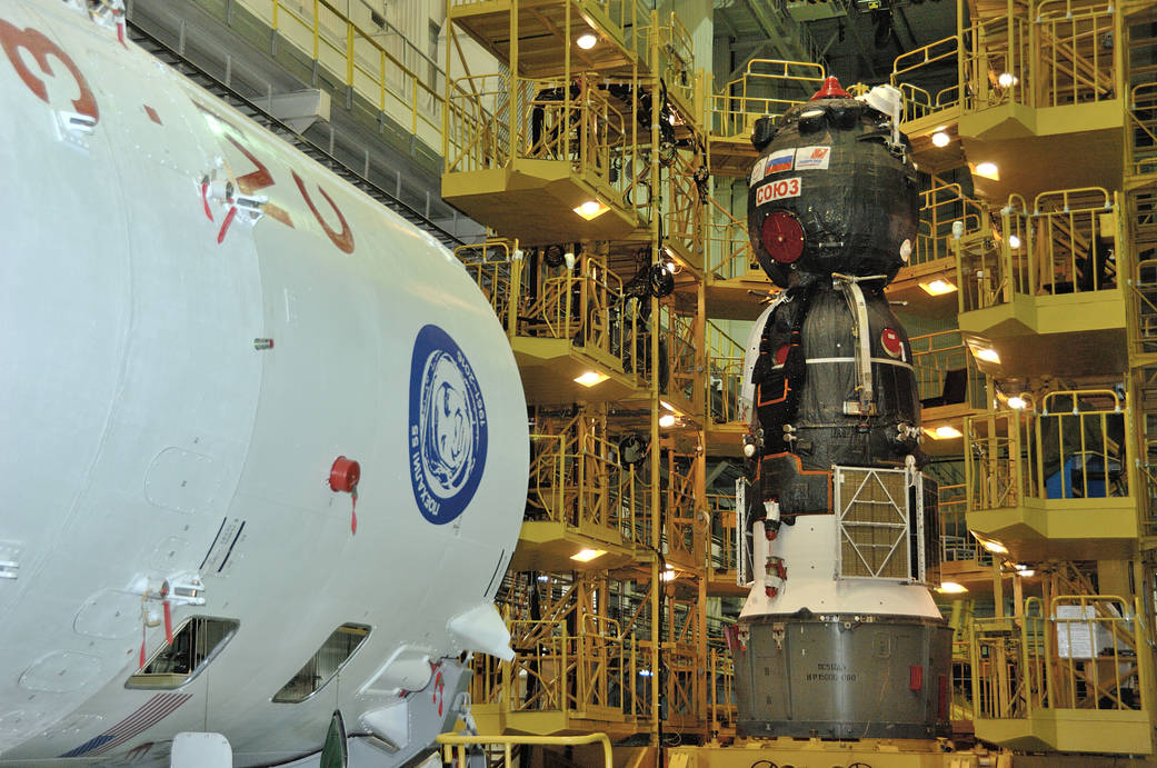 The Soyuz MS-03 Spacecraft is Poised for Encapsulation