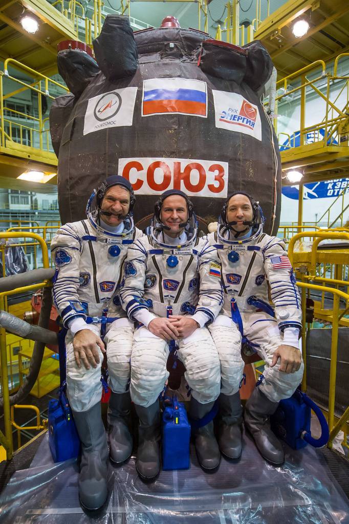 Expedition 52-53 Crew Members and the Soyuz MS-05 spacecraft