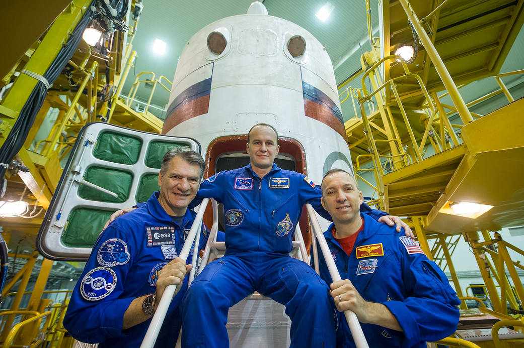 Expedition 52-53 crew with Soyuz capsule