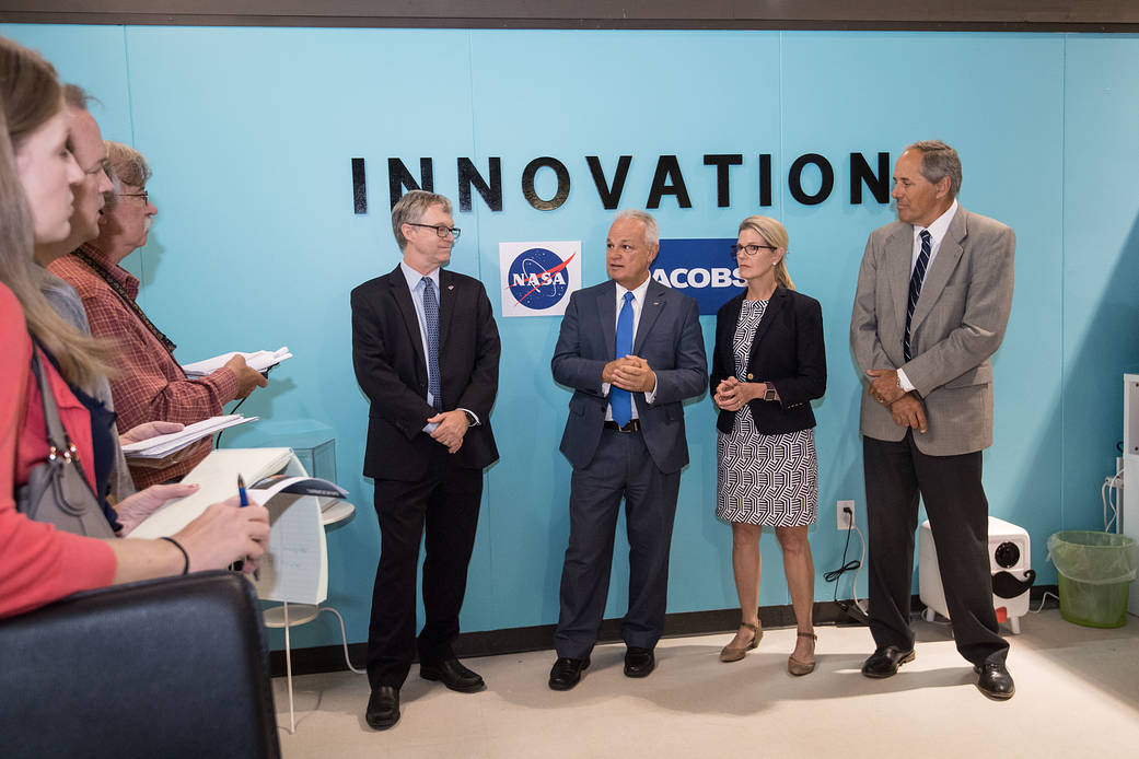 NASA Acting Chief Technologist Douglas Terrier Tours Jacobs' Engineering Development Facility
