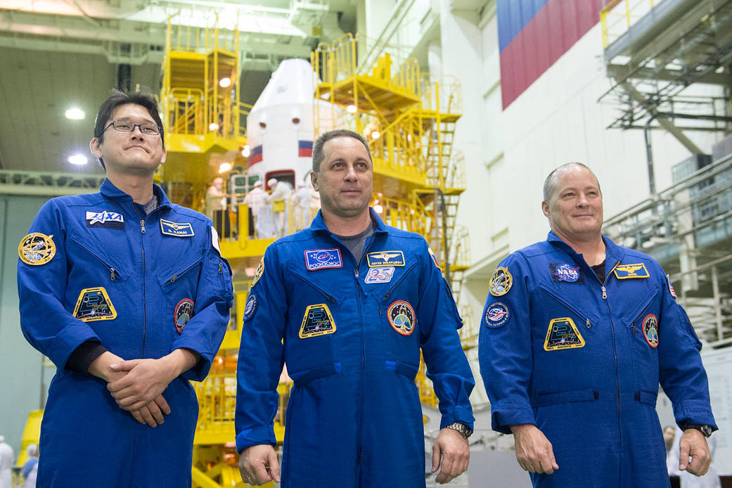 Expedition 54-55 Crew at the Baikonur Cosmodrome
