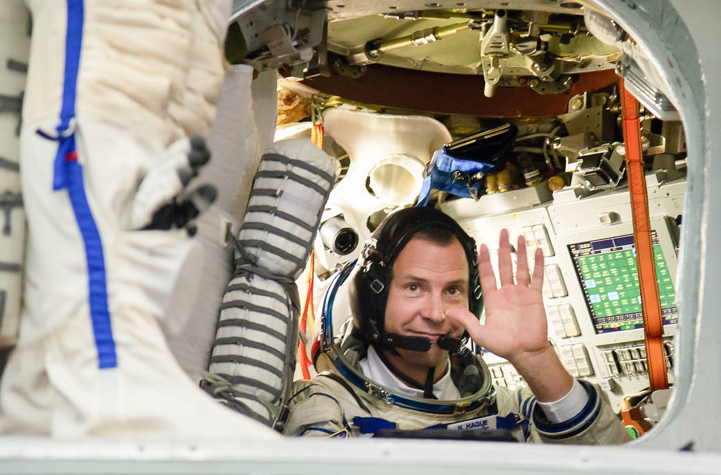 Expedition 57 crew member Nick Hague of NASA