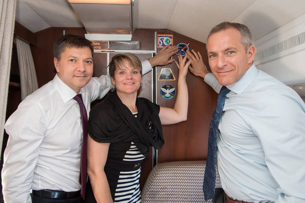 Expedition 58 crew members flew to their launch site in Baikonur, Kazakhstan