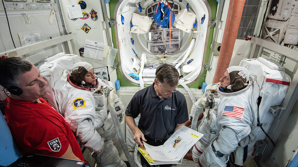  NASA astronauts Mike Fincke and Nicole Mann and Boeing Astronaut Chris Ferguson
