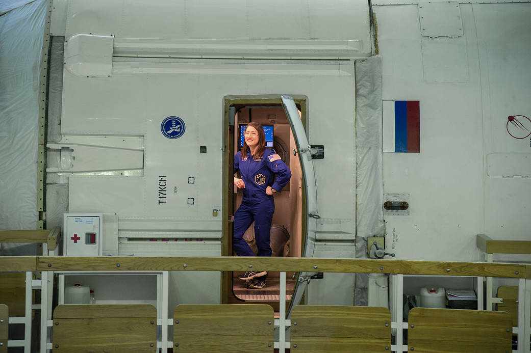 Expedition 59 crew member Christina Koch of NASA in Star City, Russia