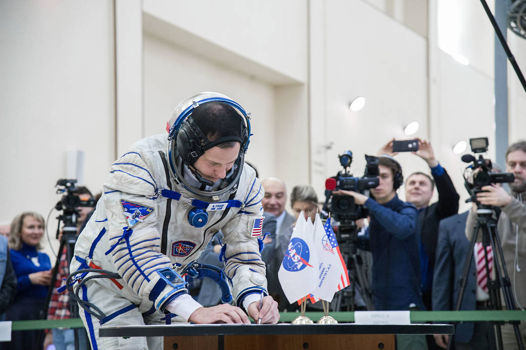 Nick Hague of NASA at the Gagarin Cosmonaut Training Center