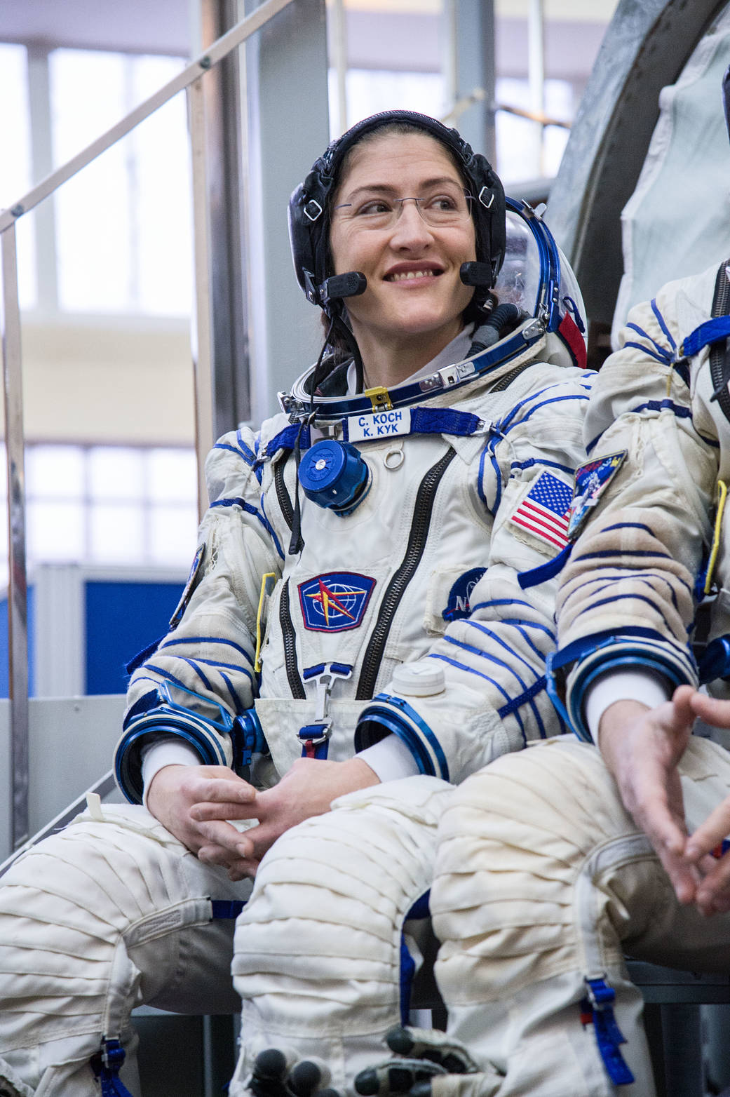 Christina Koch of NASA at the Gagarin Cosmonaut Training Center