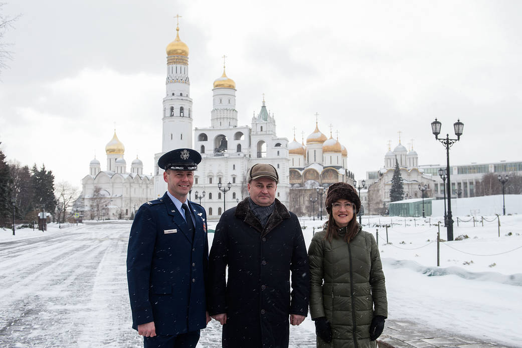 Expedition 59 crew members inside the Kremlin