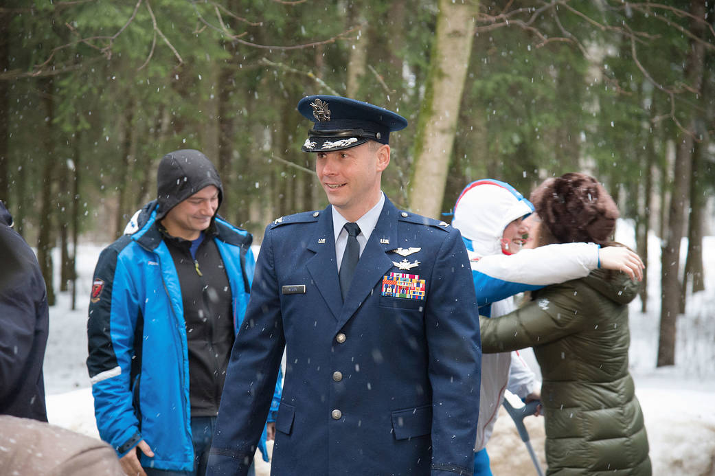 Expedition 59 crew member Nick Hague prepares to depart Star City, Russia
