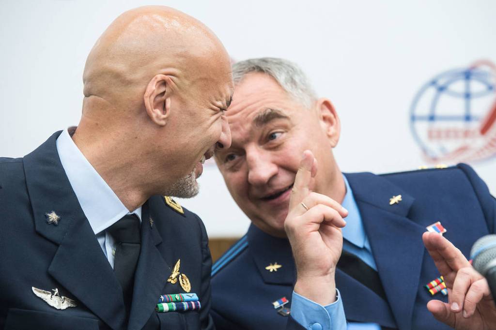 Expedition 60 crewmembers Luca Parmitano and Alexander Skvortsov