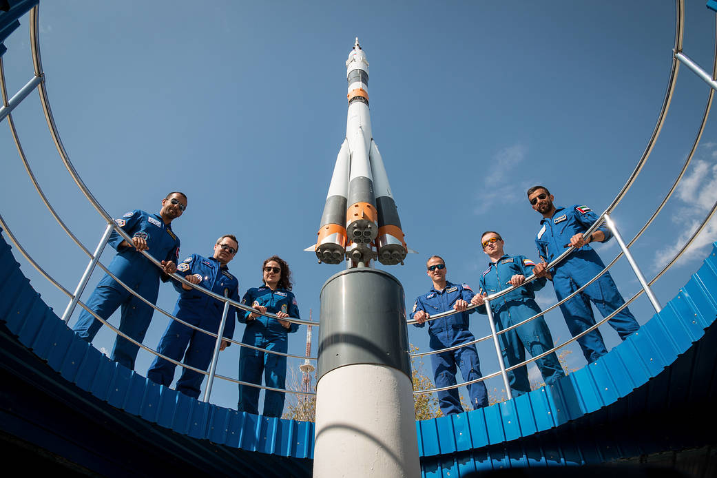 Prime and backup Expedition 61 crewmembers with spaceflight participants