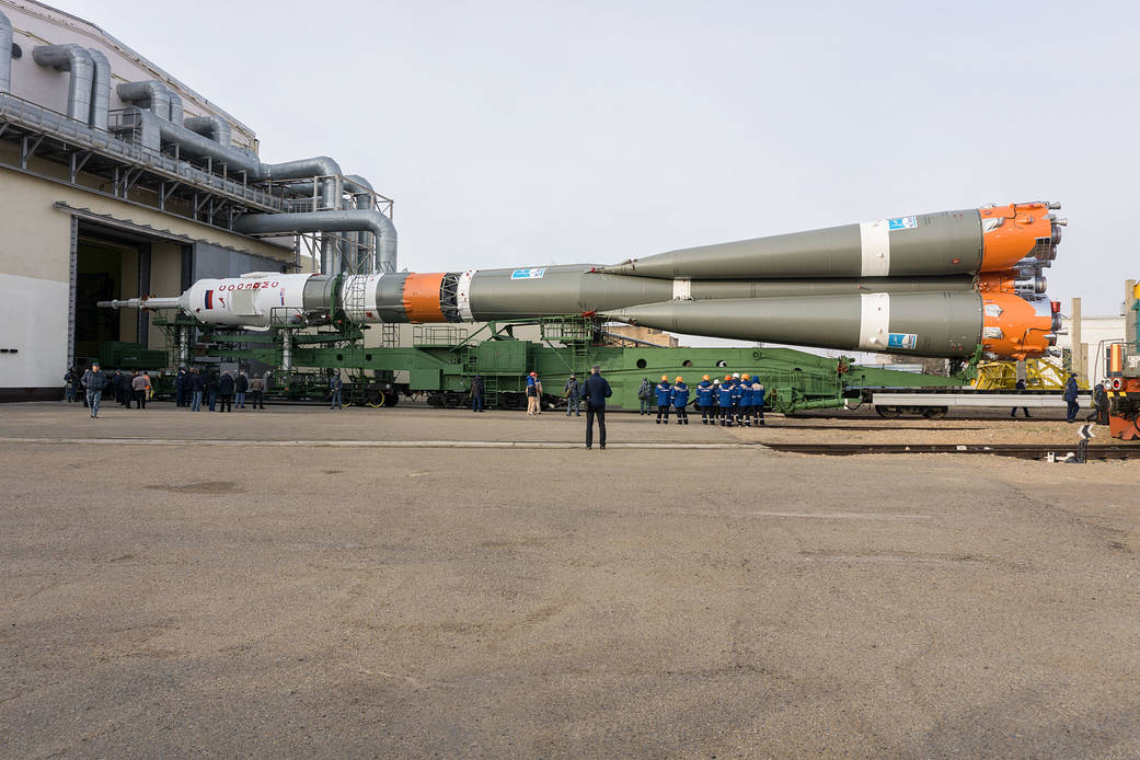 The Soyuz MS-16 spacecraft and its booster